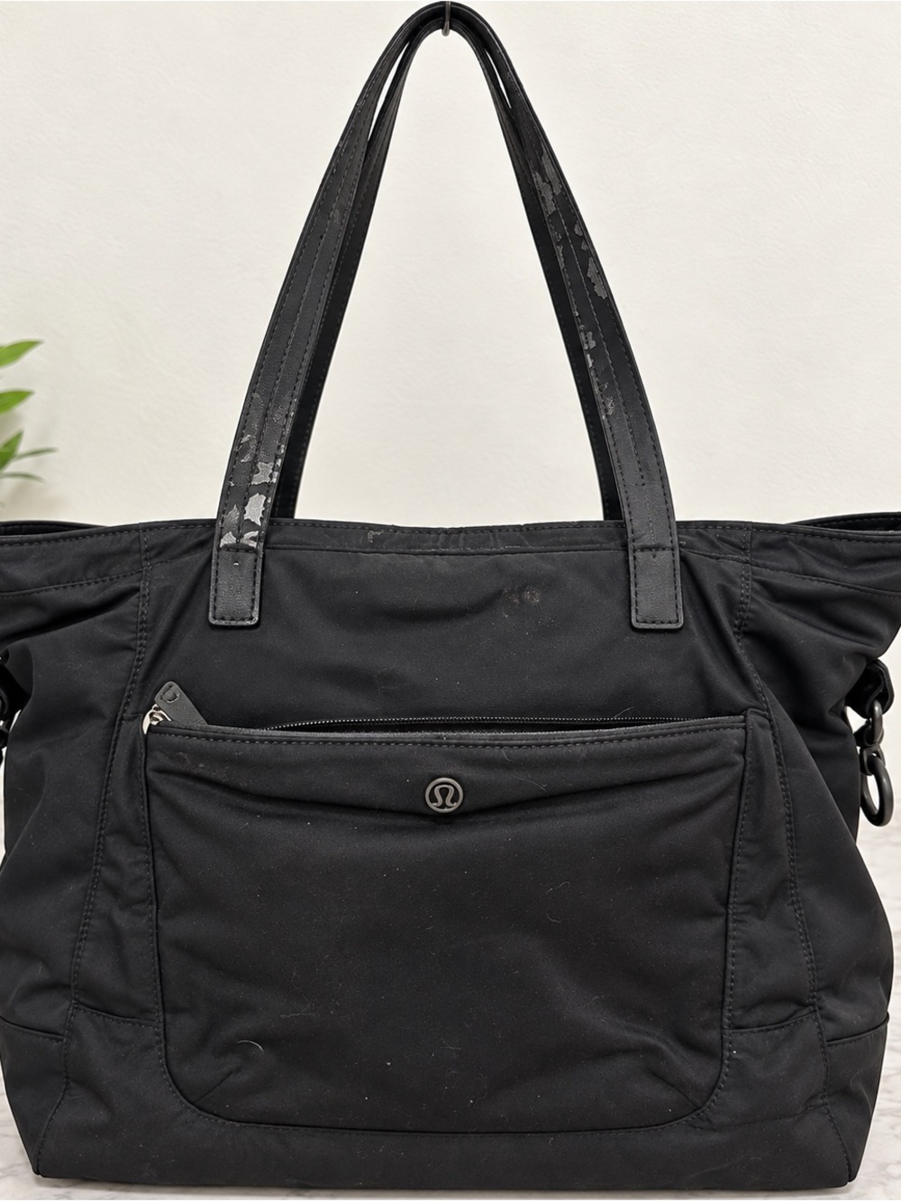 lululemon athletica Black Nylon Tote with Front Zip Pocket